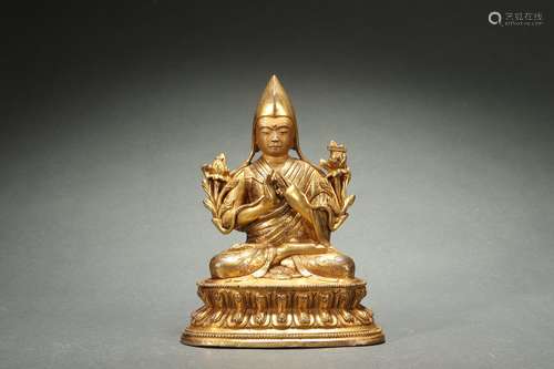 Gilt Bronze Statue of Tsongkhapa