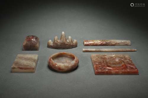 A Set Jade Items of Chinese Study