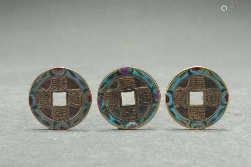 Chinese Cloisonne Coin