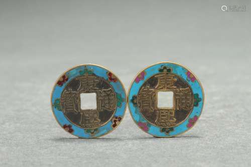 Chinese Cloisonne Coin