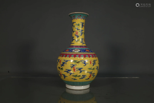 A Yellow-Ground Vase