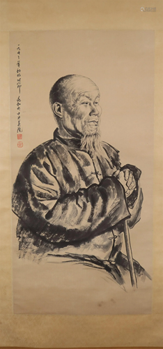 A Lovely Figure Scroll Painting By Jiang Zhaohe Made