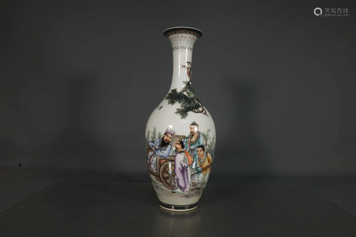 A Fabulous Famille Rose Character Guanyin Vase