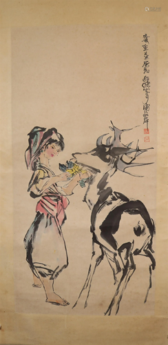 A Delicate Figure Scroll Painting By Cheng Shifa Made