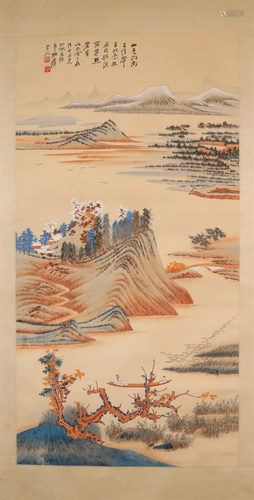 A Lovely Landscape Scroll Painting By Zhang Daqian Made