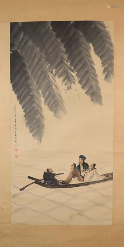 A Gorgeous Figure Scroll Painting By Fu Baoshi Made