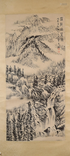 A Lovely Water-Ink& Landscape Scroll Painting By Zhang T...