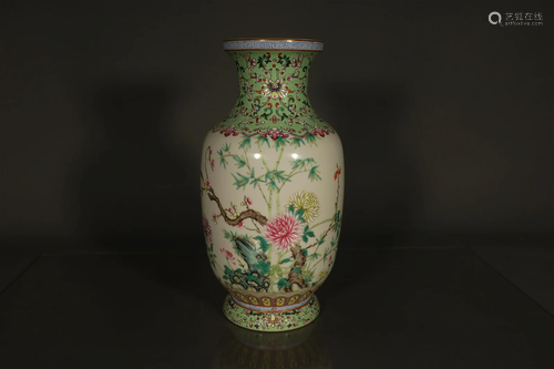 A Lovely Famille Rose Flower Vase