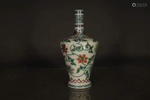 A Wonderful Blue And White Doucai Flower Vase