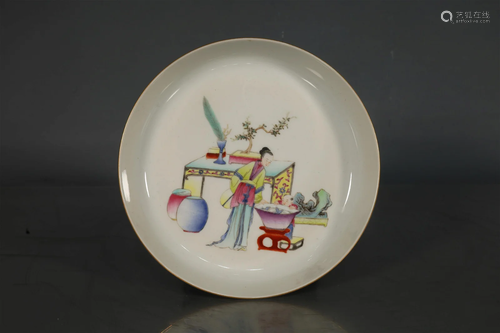 A Gorgeous Famille Rose Character Plate