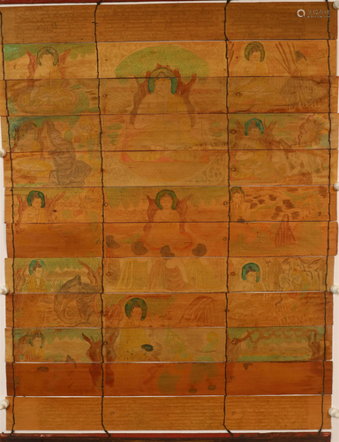 A Indian Pattra-leaf Scriptures & Buddha Tangka