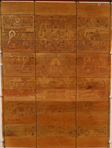 A Indian Pattra-leaf Scriptures & Buddha Tangka