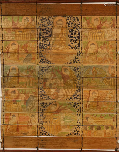 A Indian Pattra-leaf Scriptures & Buddha Tangka