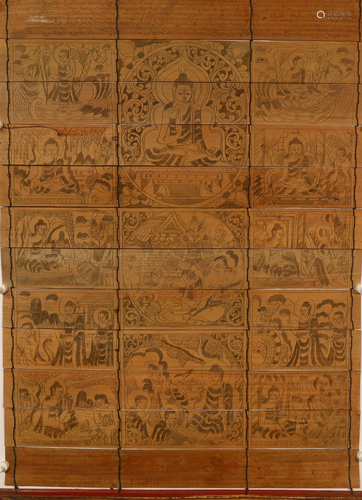 A Indian Pattra-leaf Scriptures & Buddha Tangka