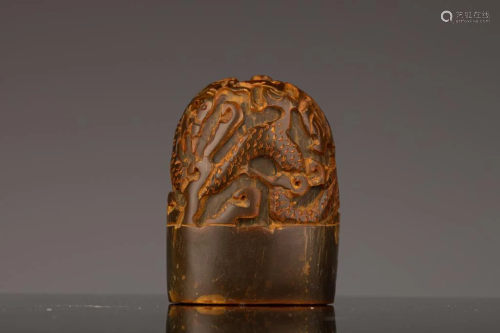 Horn Carved Dragon Seal