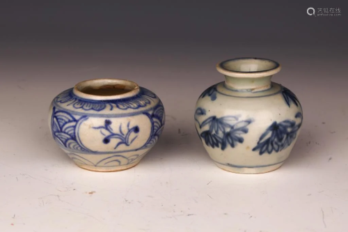 A Set of Blue and White Jarlet and Water Pot, Qing Dynasty o...