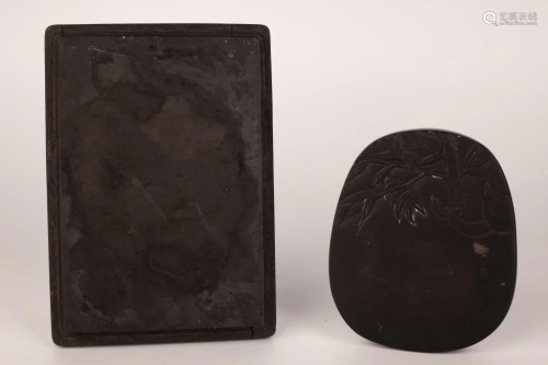 Two Carved Inkstones, 20th Century