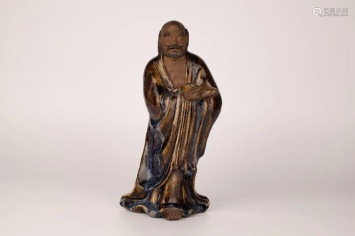 Shiwan-ware Statuette of Luohan, Qing Dynasty