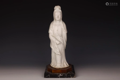 Dehua White Porcelain Guanyin Bodhisattva Buddhist Statue (w...
