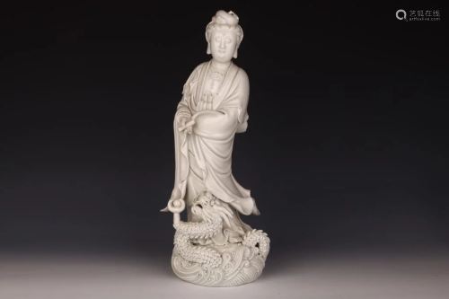 Dehua White Porcelain Guanyin Statue, 20th Century