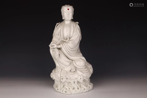 Dehua White Porcelain Sitting Statue of Ruyi Guanyin "H...
