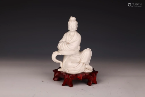 Dehua White Porcelain Guanyin Bodhisattva Buddhist Statue, 2...