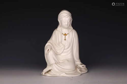 Dehua White Porcelain Guanyin Bodhisattva Buddhist Statue, 2...