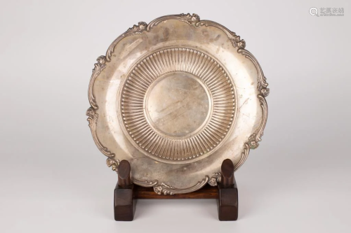 Tall Footed Silver Fruit Plate