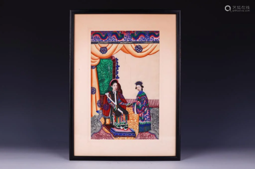 Export Figural Glass Painting, Qing Dynasty