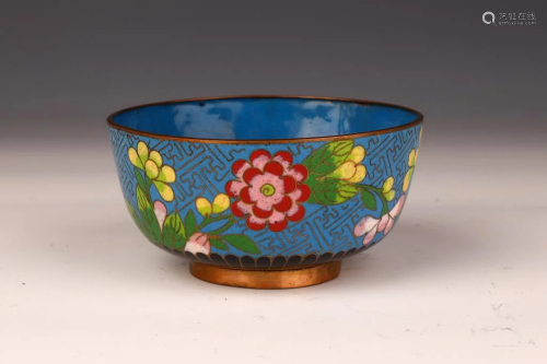 Cloisonné Floral Bowl, 20th Century