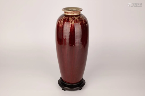 Red Glaze Bottle Vase, 18th Century