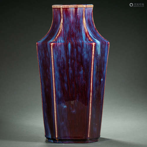 Qing Dynasty,Kiln Changed Square Bottle