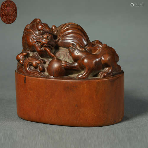Qing Dynasty,Boxwood Seal