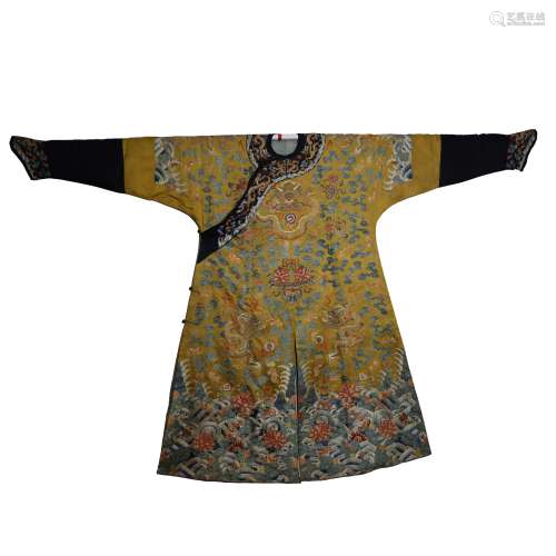 Qing Dynasty,Daoguang Court Yellow Dragon Robe