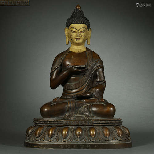 Qing Dynasty,Copper Six Buddha Bulding Statue