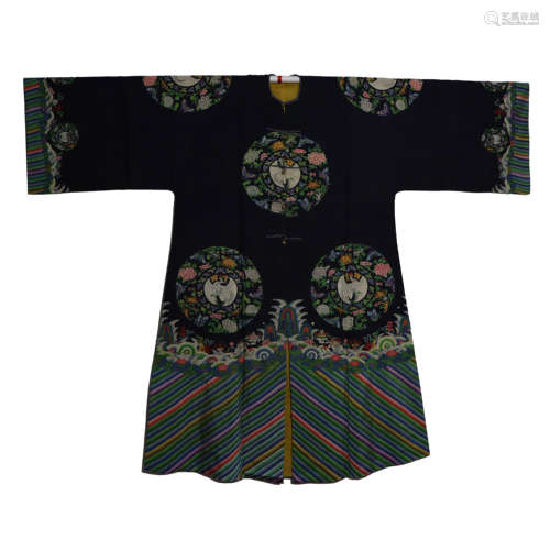 Qing Dynasty,Court Kesi First Rank Crane Eight Group Auspici...