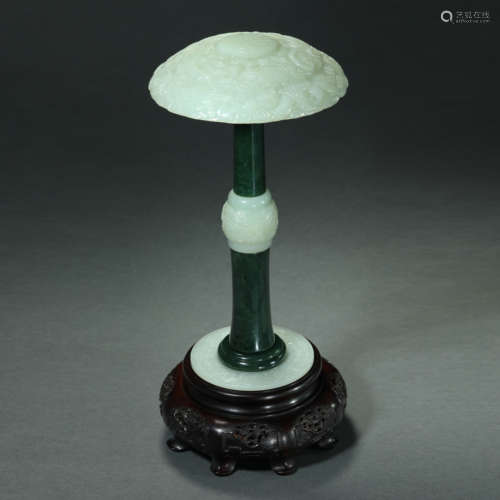 Qing Dynasty,Hetian Jade Hat Stand