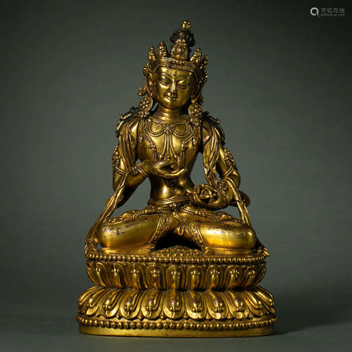 Ming Dynasty,Bronze Gilt Buddha Statue