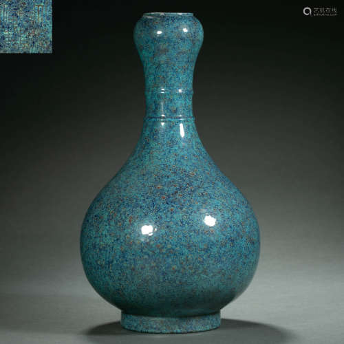 Qing Dynasty,Furnace Jun Glaze Garlic Bottle