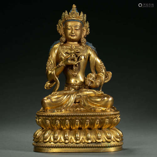 Ming Dynasty,Bronze Gilt Buddha Statue