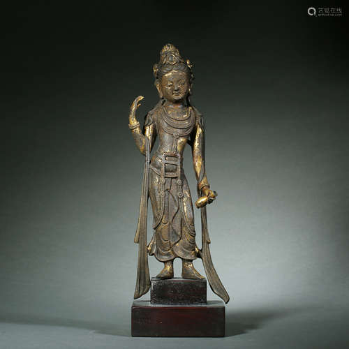 Ming Dynasty,Bronze Gilt Bodhisattva Statue