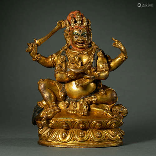 Qing Dynasty,Bronze Gilt Buddha Statue