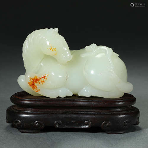 Qing Dynasty,Hetian Jade Horse