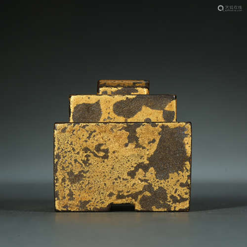 Qing Dynasty,Bronze Gilt Overprint