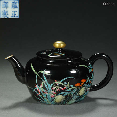 Qing Dynasty,Enamel Painted Tea Pot