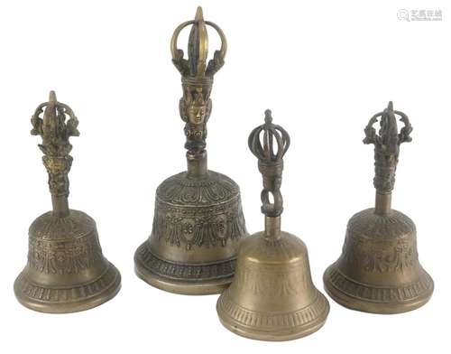 Antique Tibetan Brass Temple Prayer Bells