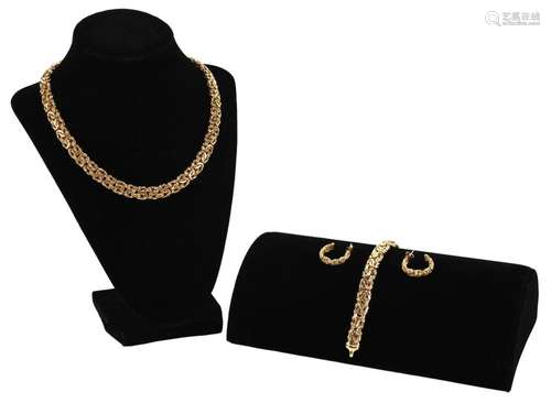 Very Fine 14K Italy Arezzo Designer Byzantine Jewelry Set