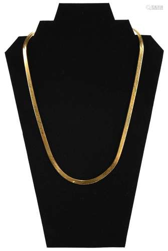 Very Fine 14K Gold Italy Designer Herringbone Necklace