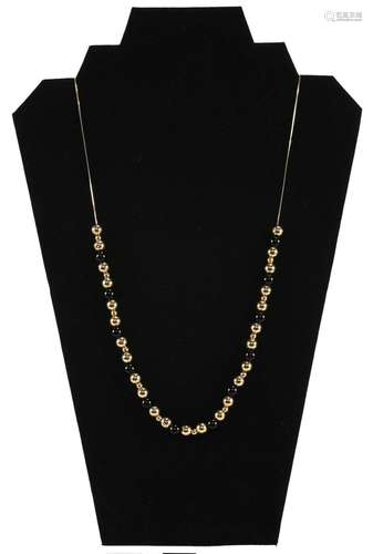 Vintage 14K Gold Bead Necklace