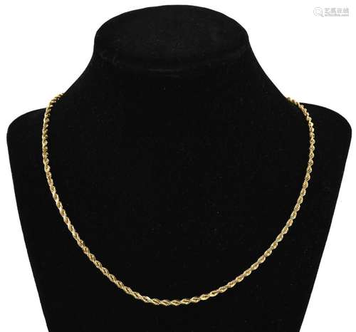 Vintage 14K Gold Silk Rope Designer Necklace